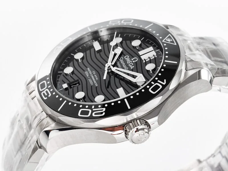 Seamaster Diver 300M VSF 1:1 Best Edition ceramica nera quadrante nero su bracciale SS A8800 V2 - immagine 6