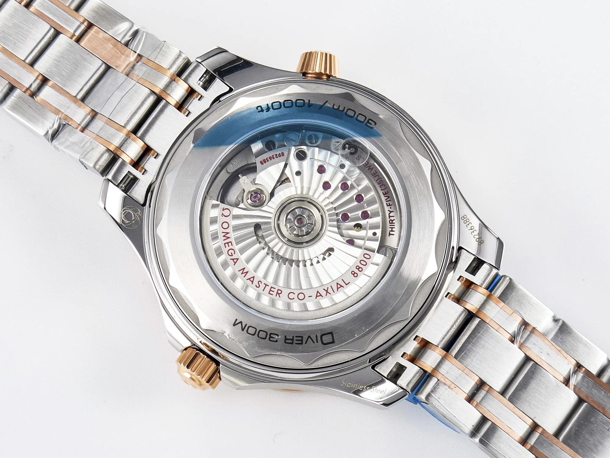 2018 Seamaster Diver 300M SS/RG VSF 1:1 Best Edition RG Bezel Black Dial on SS/RG Bracelet A8800