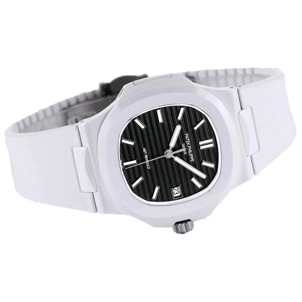 AET Nautilus 5711 Black Dial White Ceramic