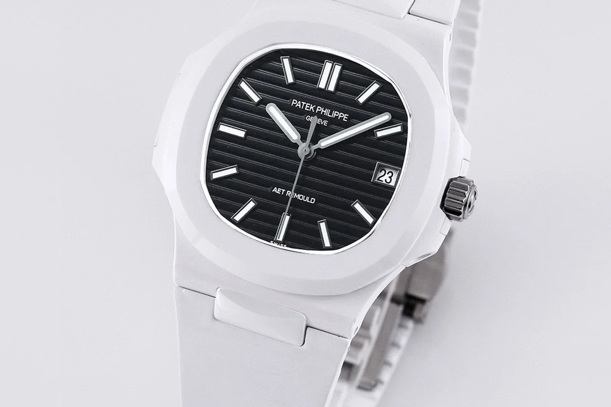 AET Nautilus 5711 Black Dial White Ceramic