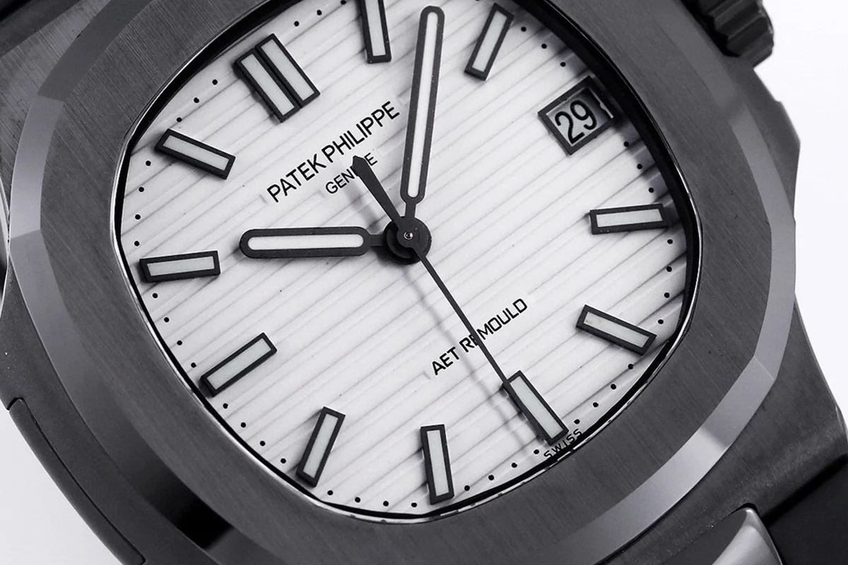 AET Nautilus 5711 White Dial Black Ceramic