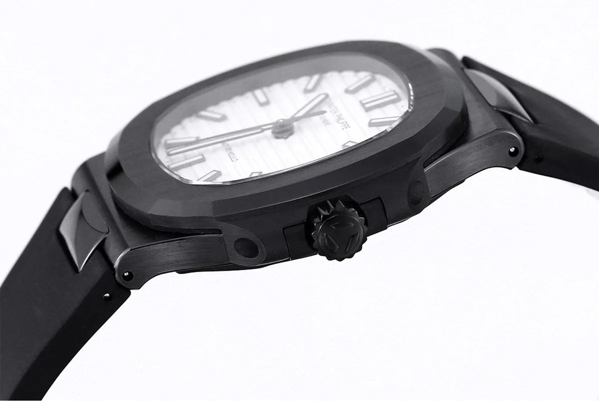 AET Nautilus 5711 White Dial Black Ceramic
