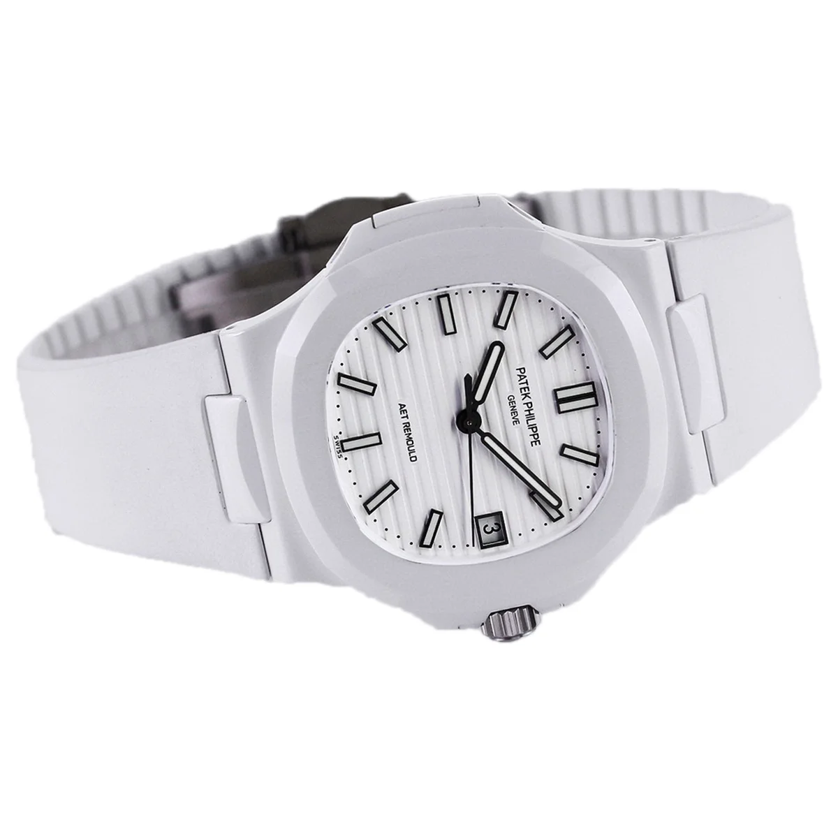 AET Nautilus 5711 White Dial White Ceramic