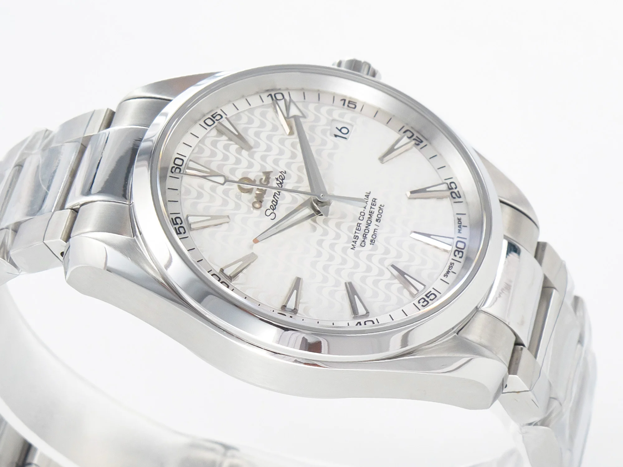 Aqua Terra 150m 41mm VSF 1:1 Best Edition White Textured Dial on SS Bracelet A8500 Super Clone
