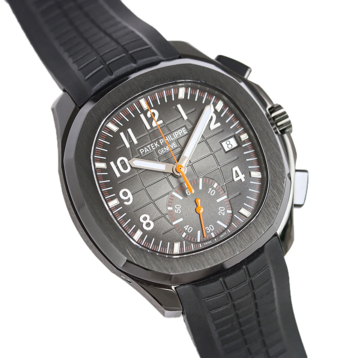 Aquanaut 5968G Black Dial on Black Rubber Strap in PVD