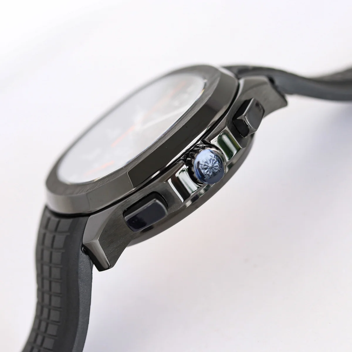 Aquanaut 5968G Black Dial on Black Rubber Strap in PVD