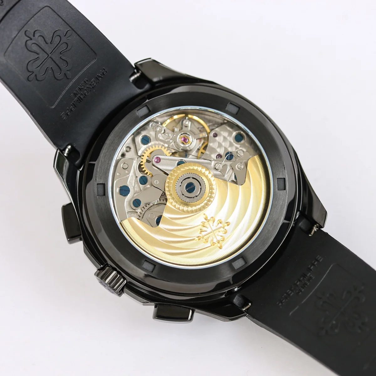 Aquanaut 5968G Black Dial on Black Rubber Strap in PVD
