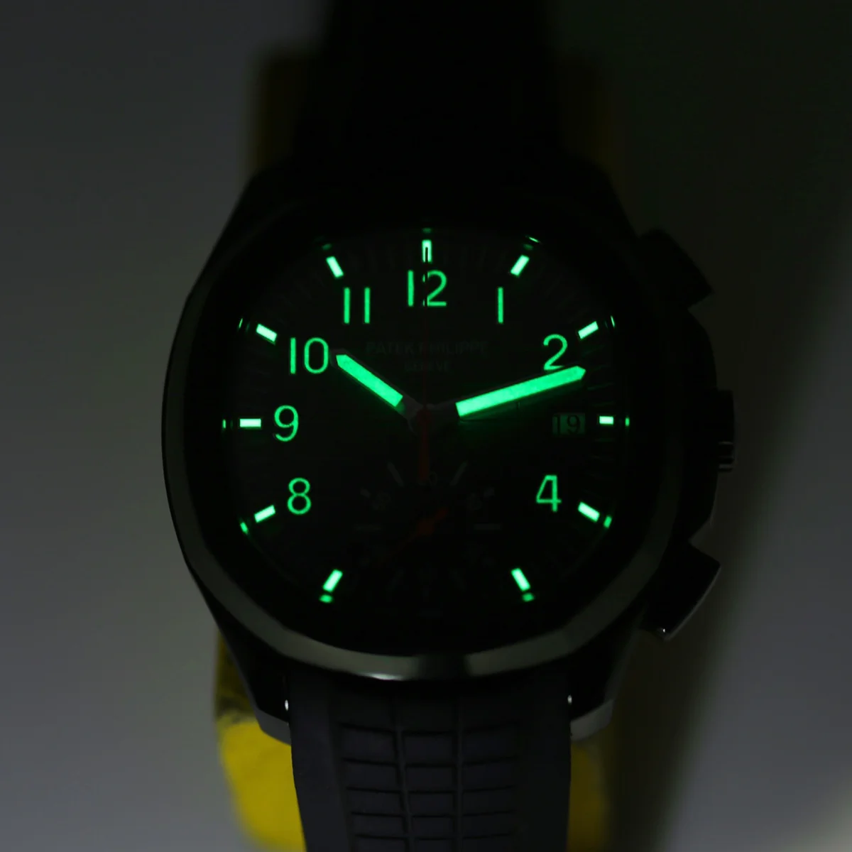 Aquanaut 5968G Black Dial on Black Rubber Strap in PVD
