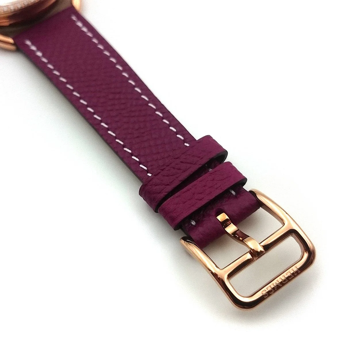 Arceau Rose Gold with Diamond Bezel on Violet Epsom Leather Strap