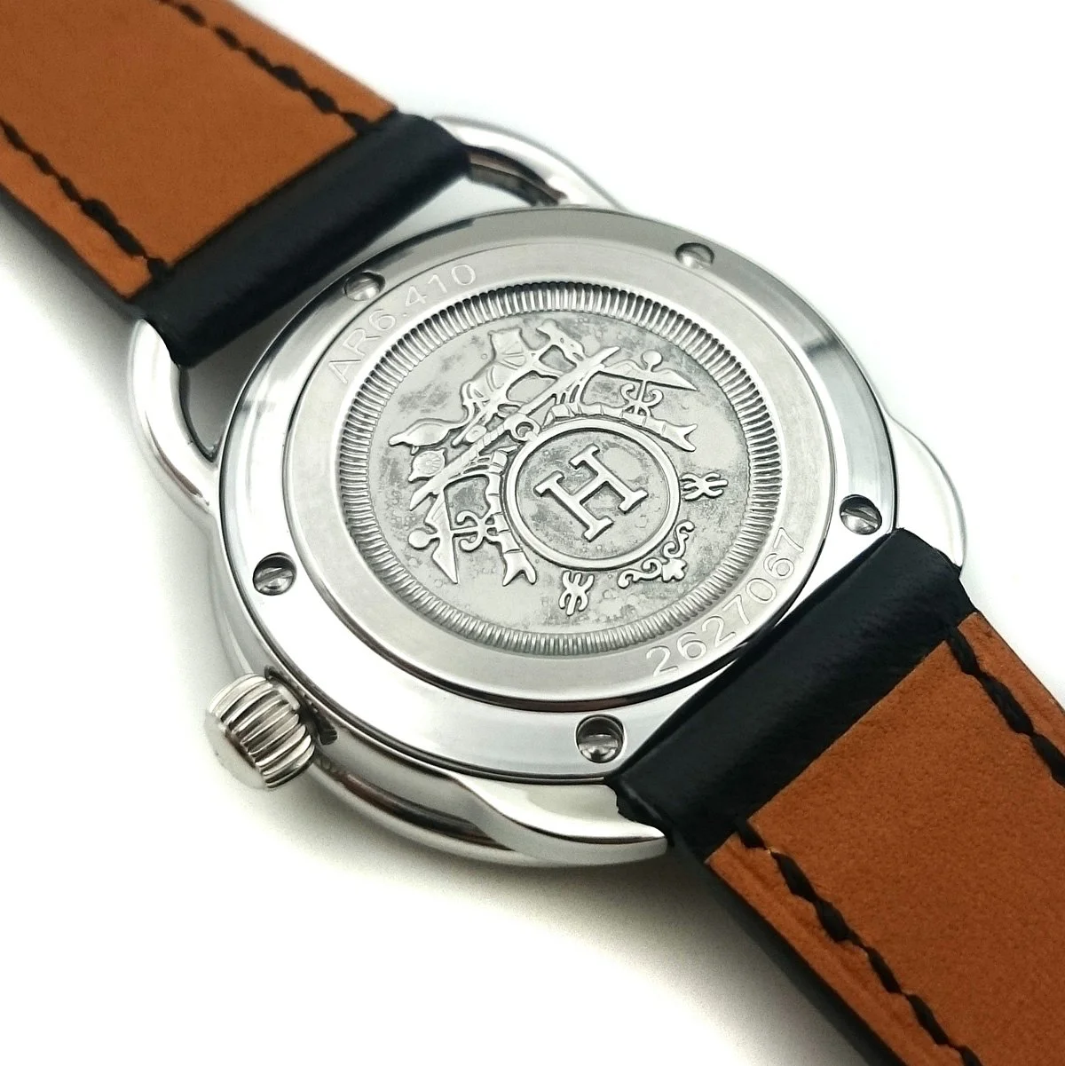 Arceau Steel on Black Epsom Leather Strap