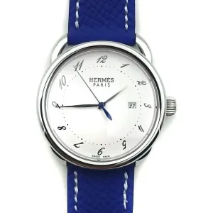 Arceau Steel on Blue Epsom Leather Strap