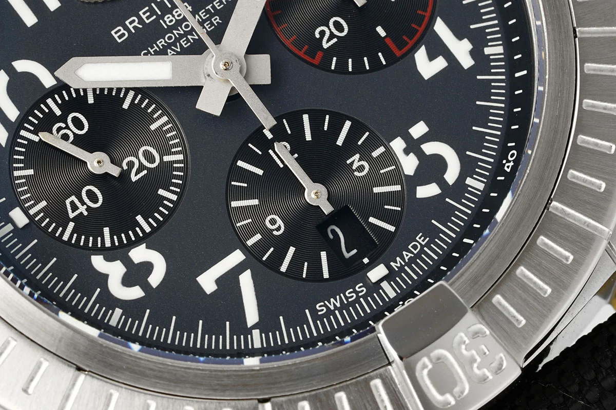 Avenger B01 Chronograph 45 Black Dial in Steel