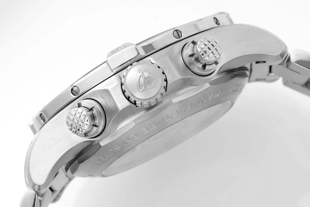 Avenger B01 Chronograph 45 Black Dial in Steel on Bracelet