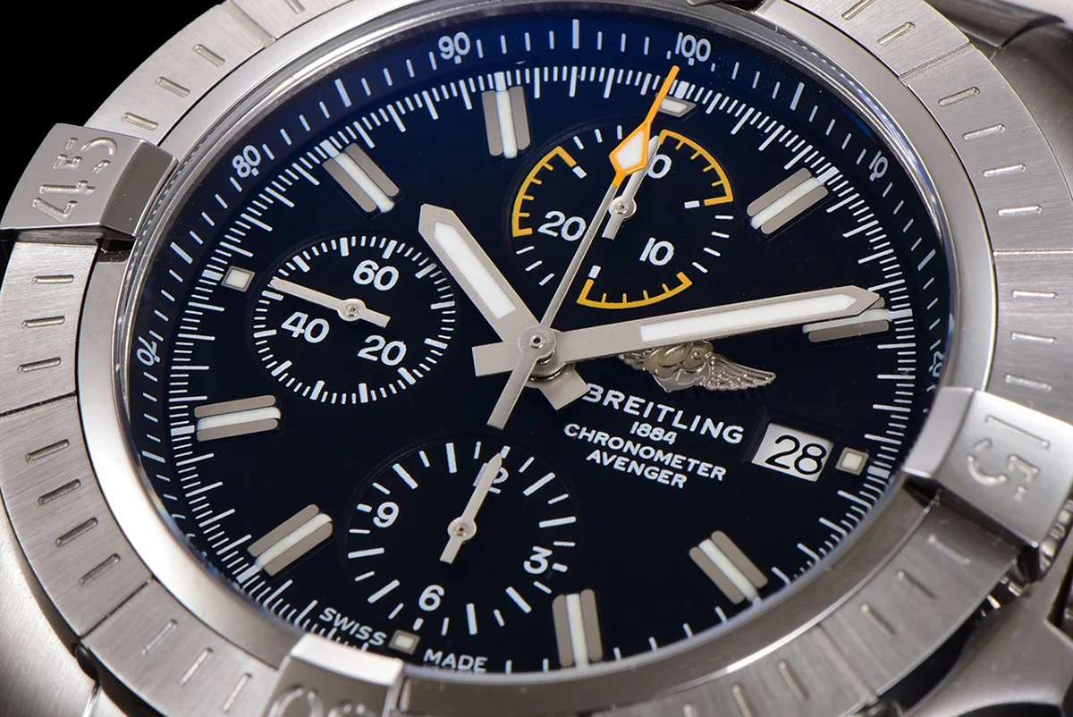 Avenger Chronograph 45 Black Dial on Steel Ref. A13317101B1A1