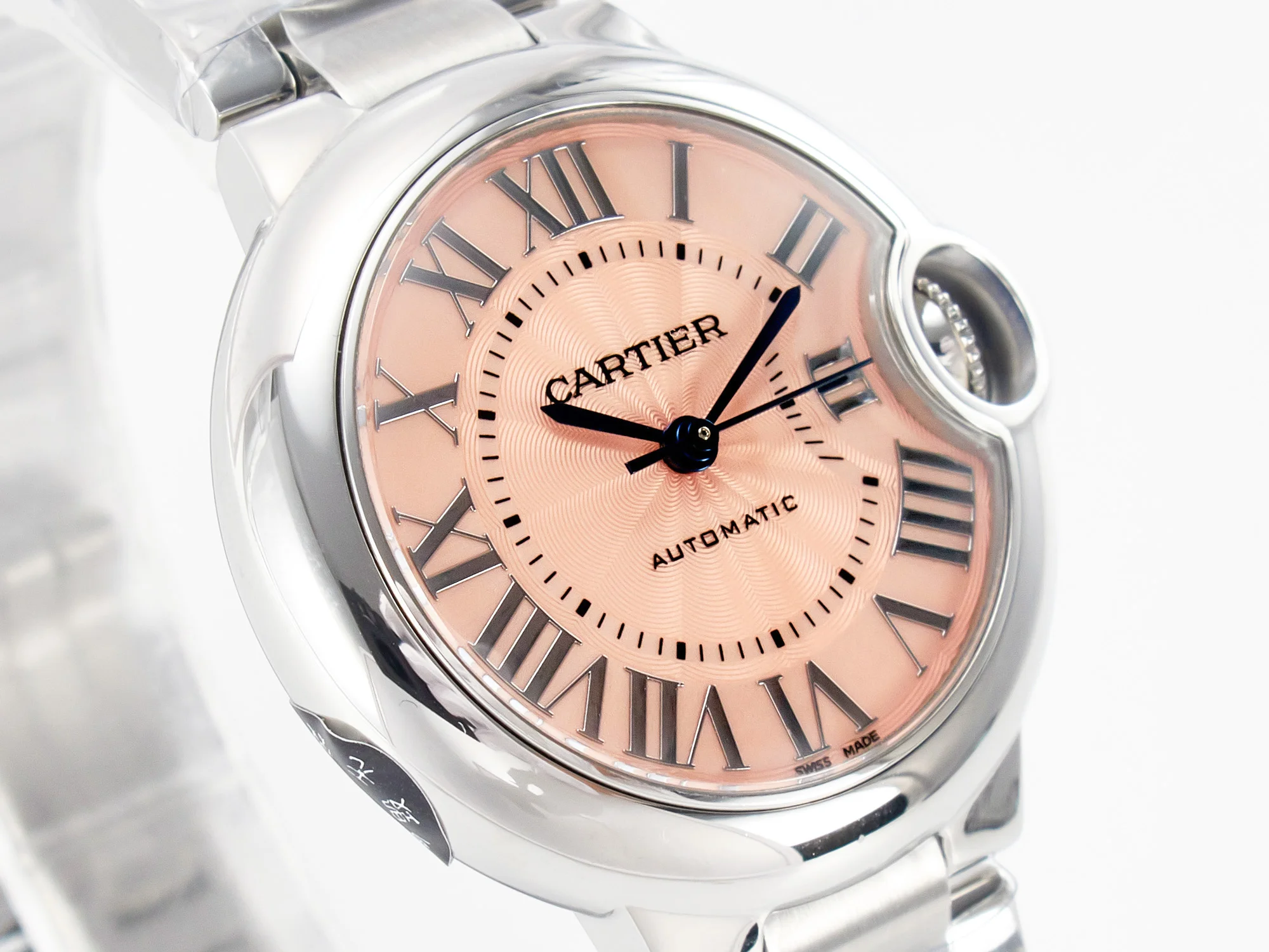 Ballon Bleu 33mm SS AF 1:1 Best Edition Pink Dial on SS Bracelet SEIKO NH05A