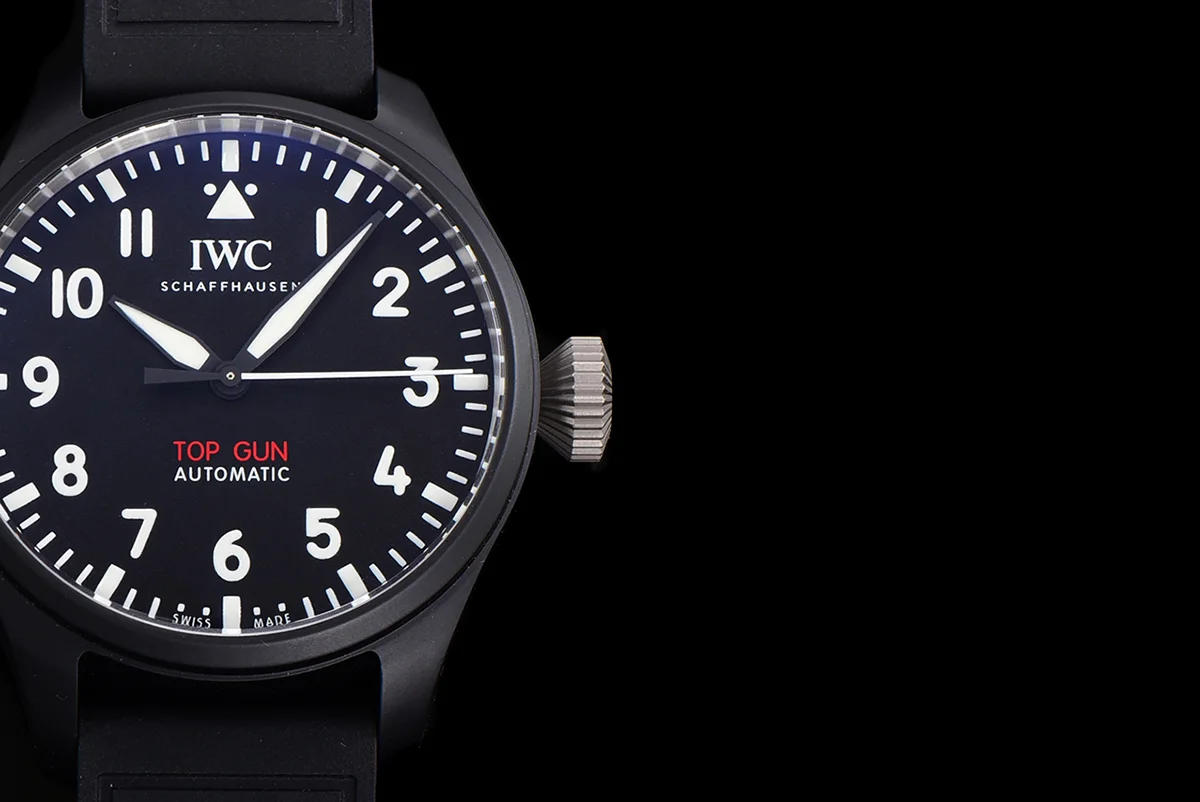 Big Pilot’s Watch Automatic Top Gun IW326906 on Black Leather Strap