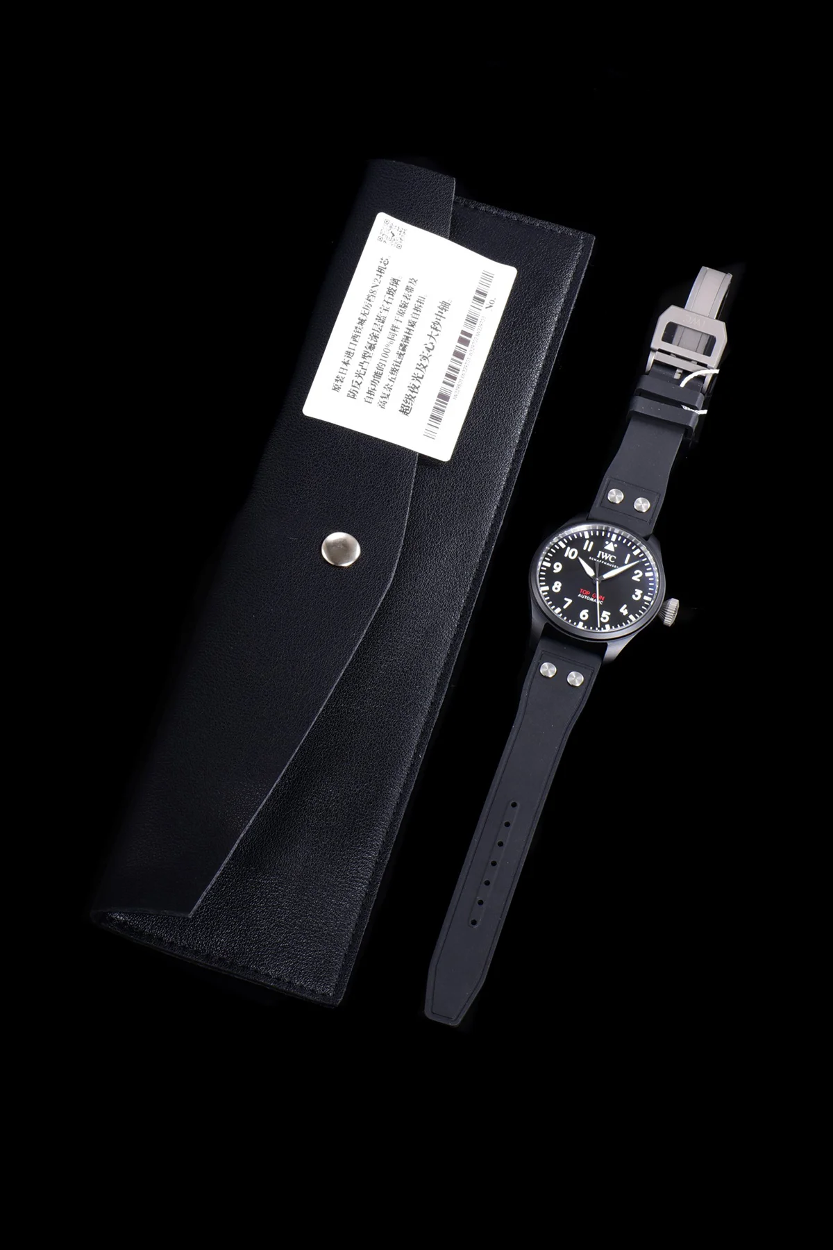 Big Pilot’s Watch Automatic Top Gun IW326906 on Black Leather Strap