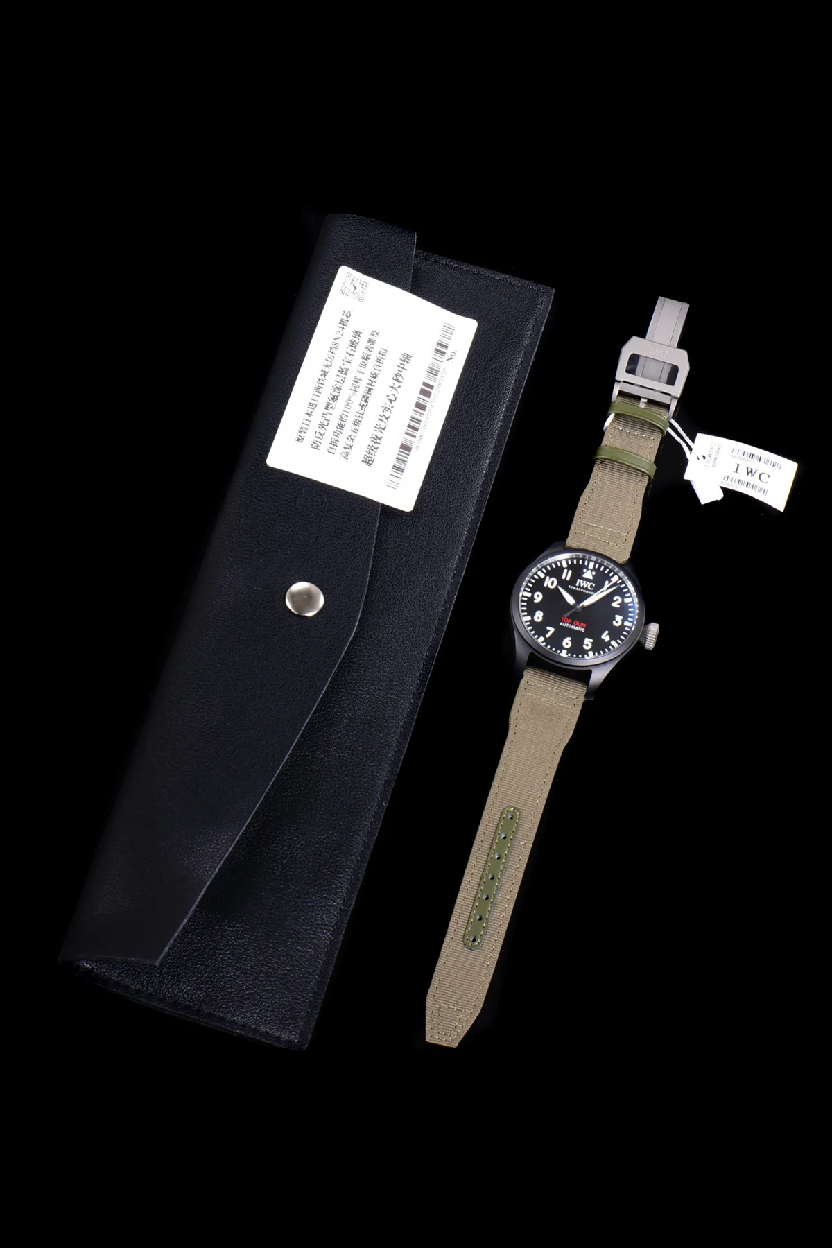 Big Pilot’s Watch Automatic Top Gun IW326906 on Green Nylon Strap