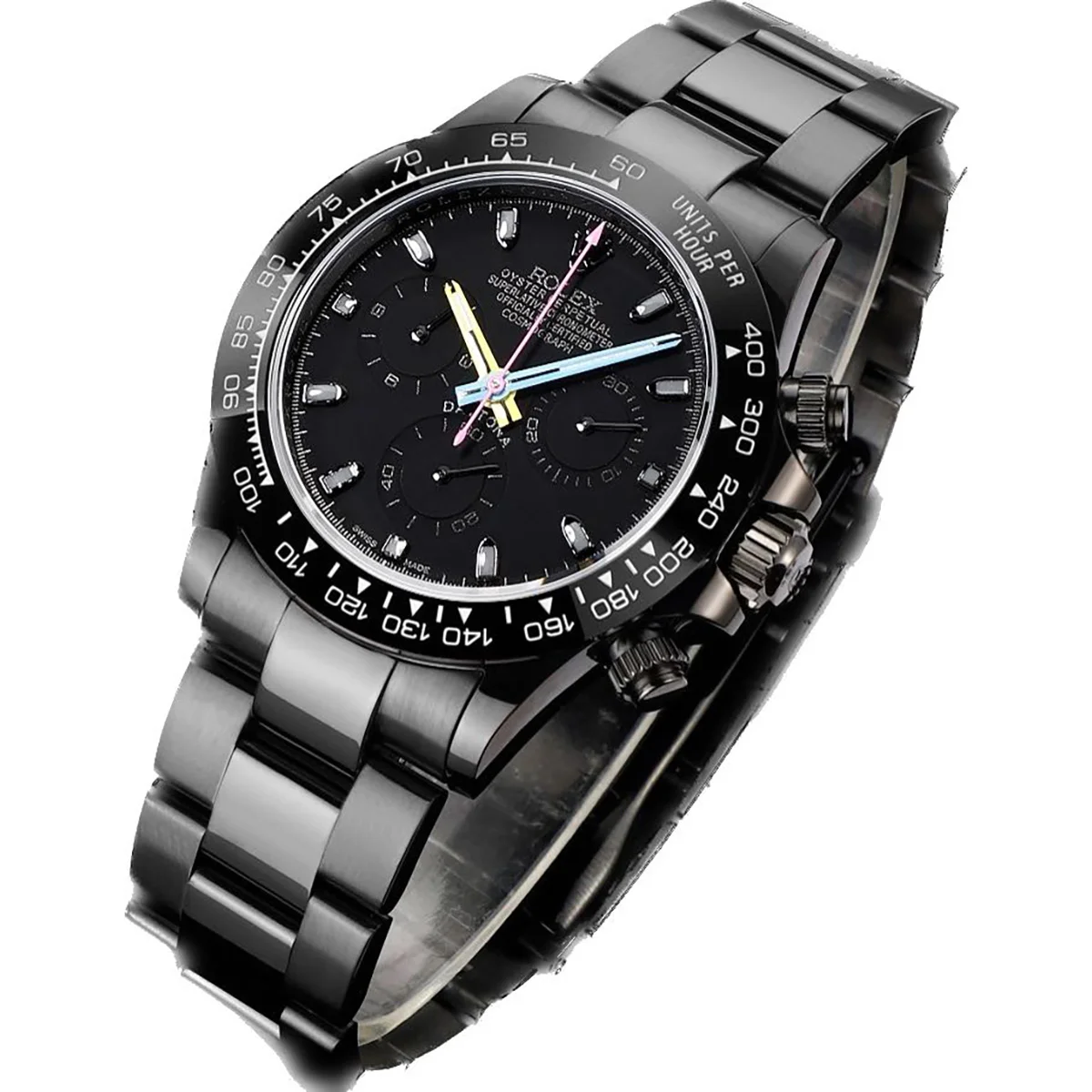 Blaken Daytona Black Dial with Colourful Hands