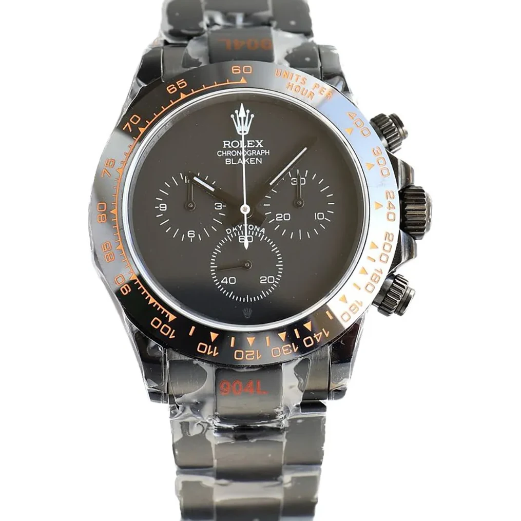 Blaken Daytona Matt Black with Orange Tachymeter