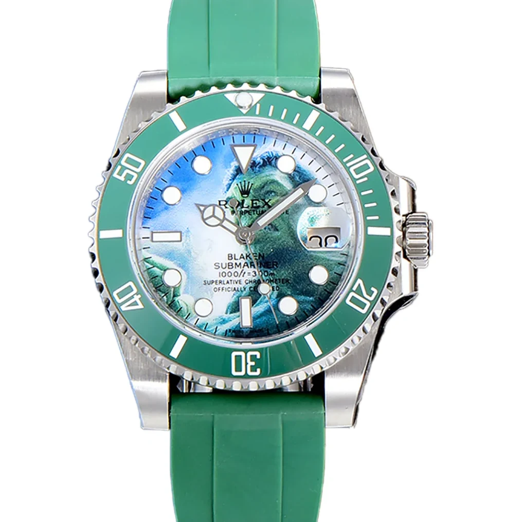 Blaken Submariner 116610 Hulk Dial on Rubber Strap