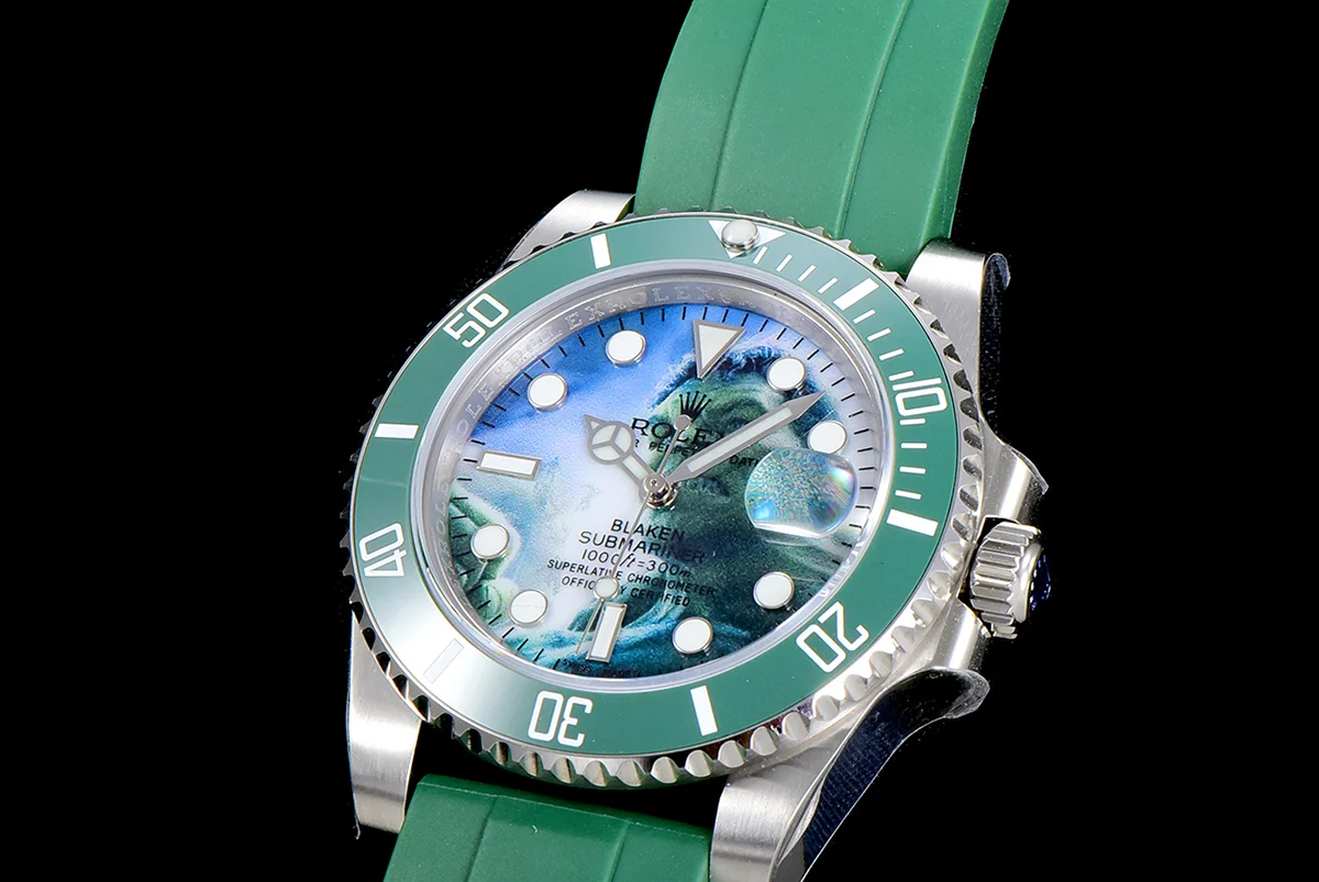 Blaken Submariner 116610 Hulk Dial on Rubber Strap
