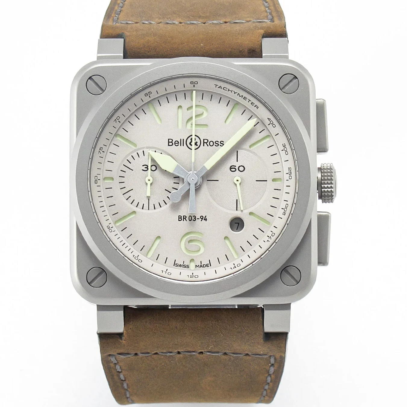 BR 03-94 Horolum Chronograph 1:1 Best Edition Brown Dial on Leather Strap Asia 7750