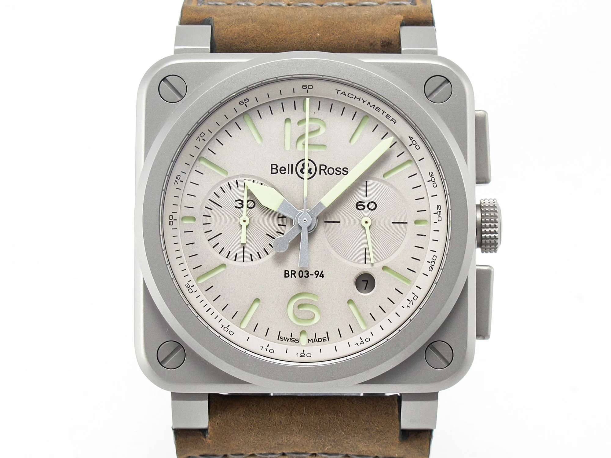 BR 03-94 Horolum Chronograph 1:1 Best Edition Brown Dial on Leather Strap Asia 7750