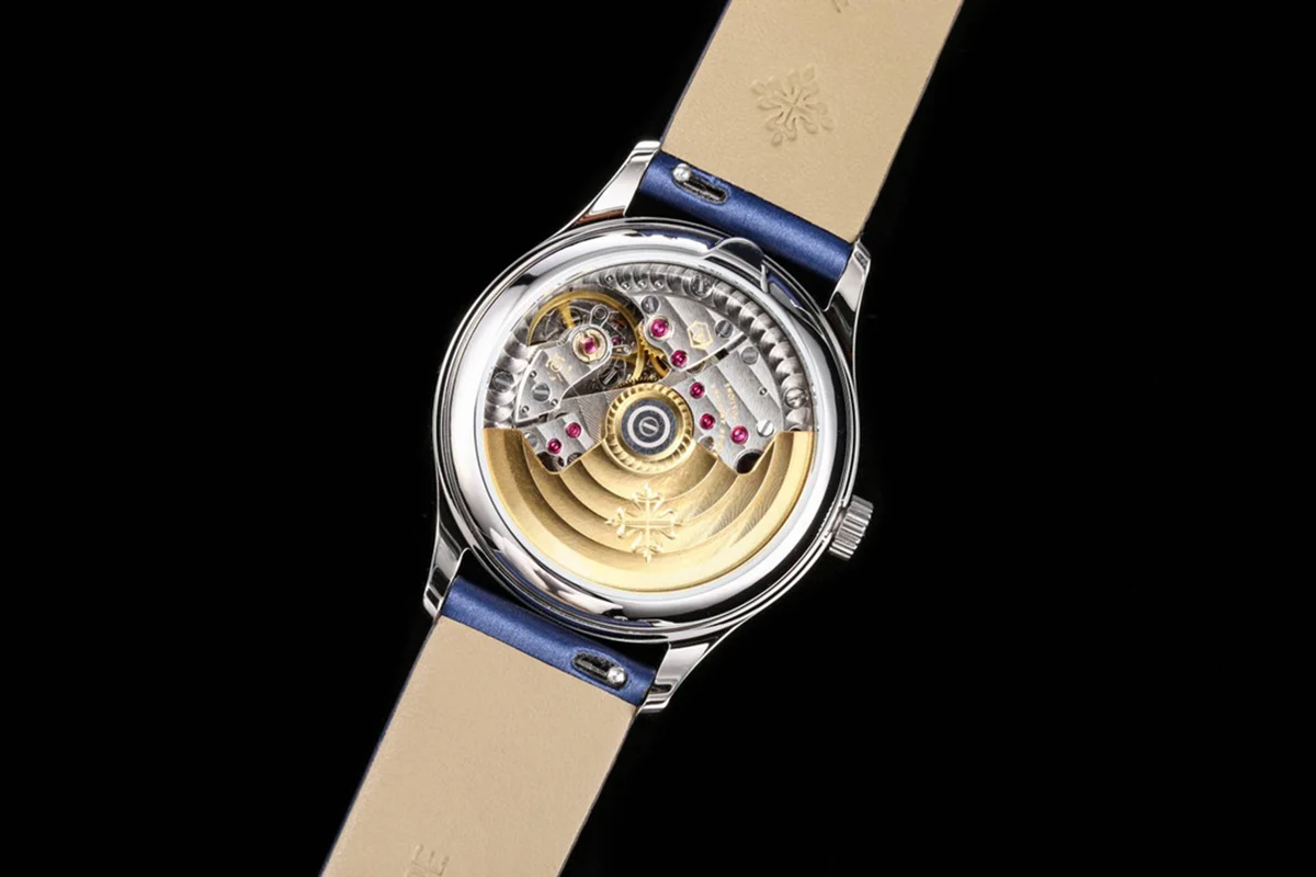 Calatrava 4997/200G Blue Dial in White Gold on Blue Leather Strap