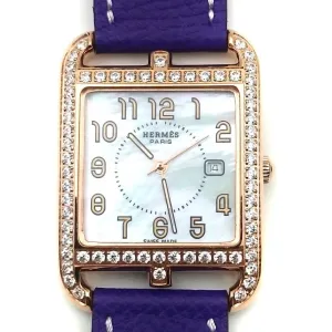 Cape Cod GM Quartz Rose Gold with Diamond Bezel on Purple Epsom Leather Strap