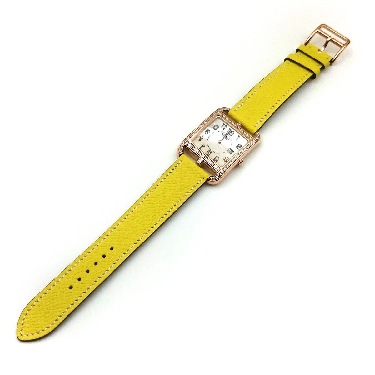 Cape Cod GM Quartz Rose Gold with Diamond Bezel on Yellow Epsom Leather Strap