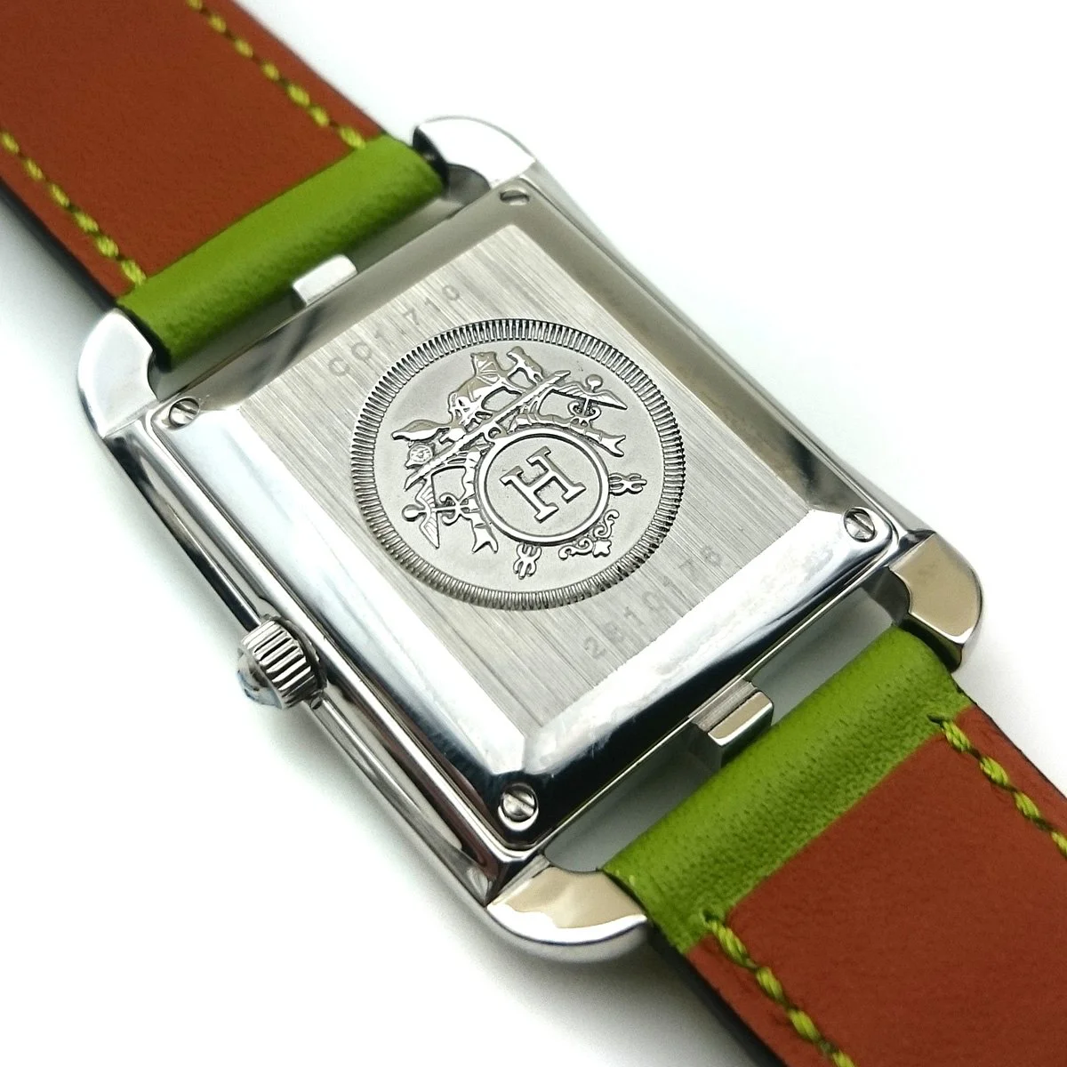 Cape Cod Steel with Diamond Bezel on Green Fjord Leather Strap