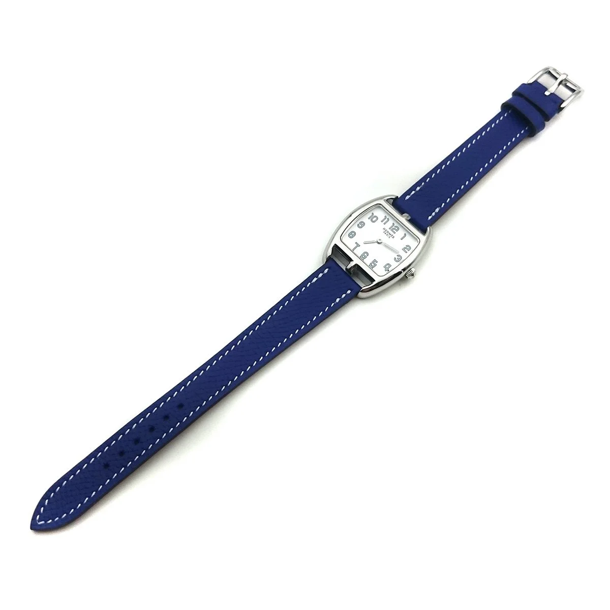 Cape Cod Tonneau Steel on Blue Epsom Leather Strap