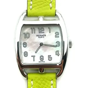 Cape Cod Tonneau Steel on Green Epsom Leather Strap