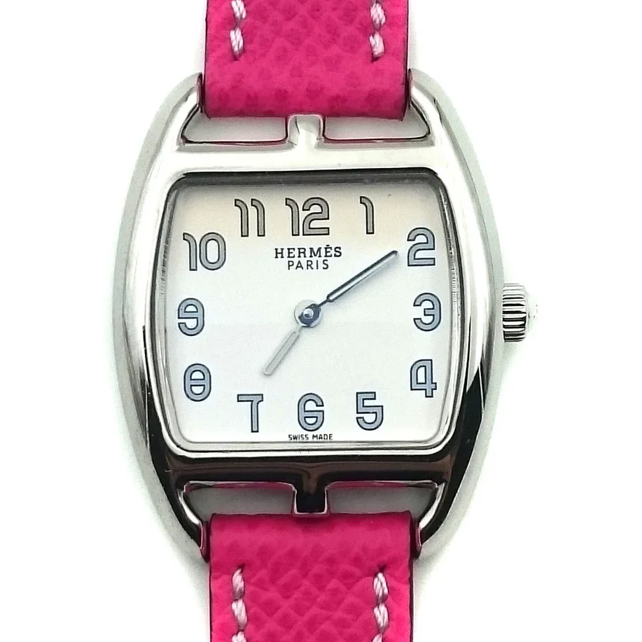 Cape Cod Tonneau Steel on Pink Epsom Leather Strap