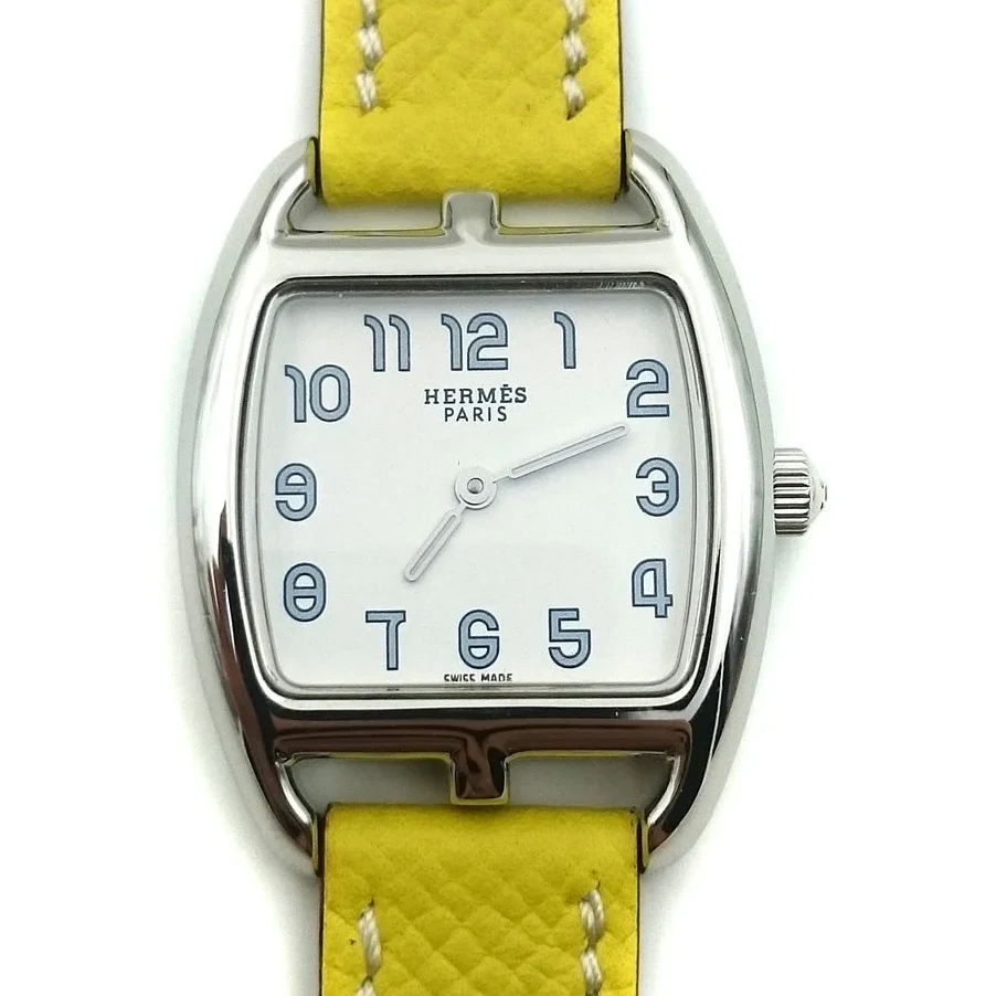 Cape Cod Tonneau Steel on Yellow Epsom Leather Strap