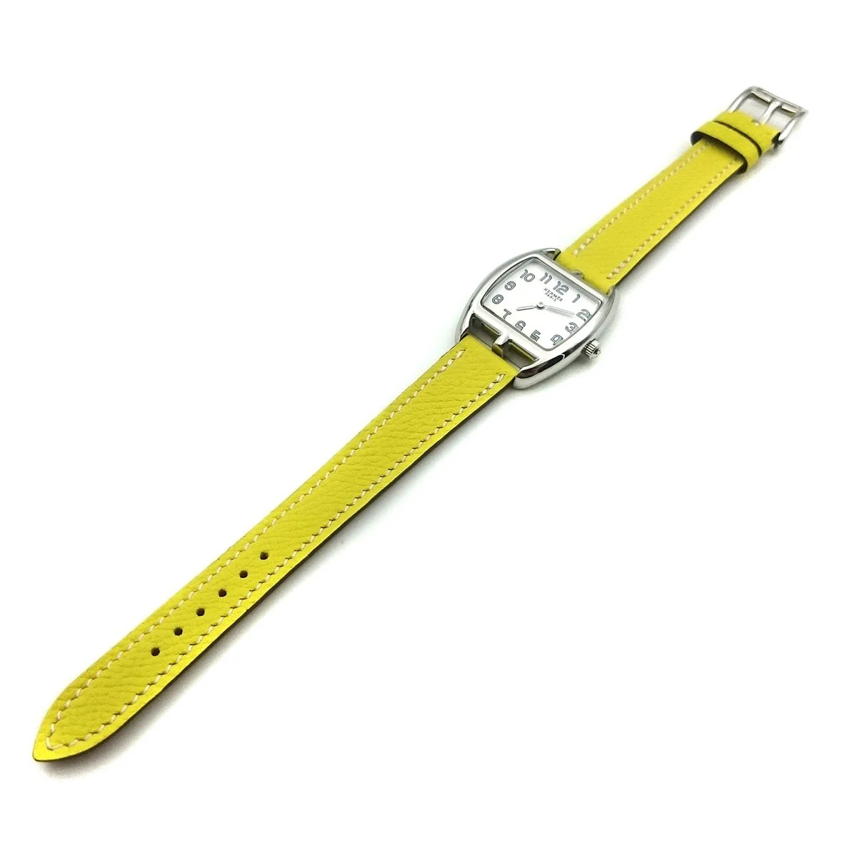 Cape Cod Tonneau Steel on Yellow Epsom Leather Strap