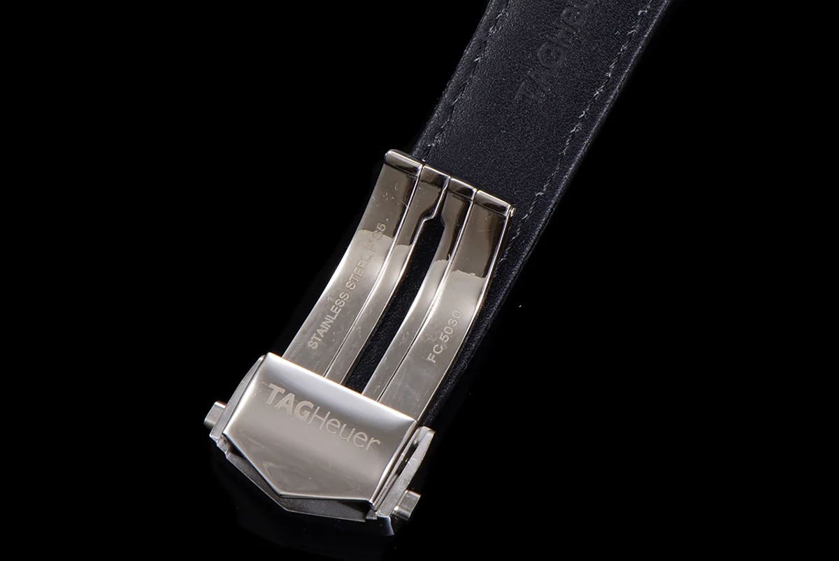 Carrera Chronograph 42 Black Dial on Leather Strap