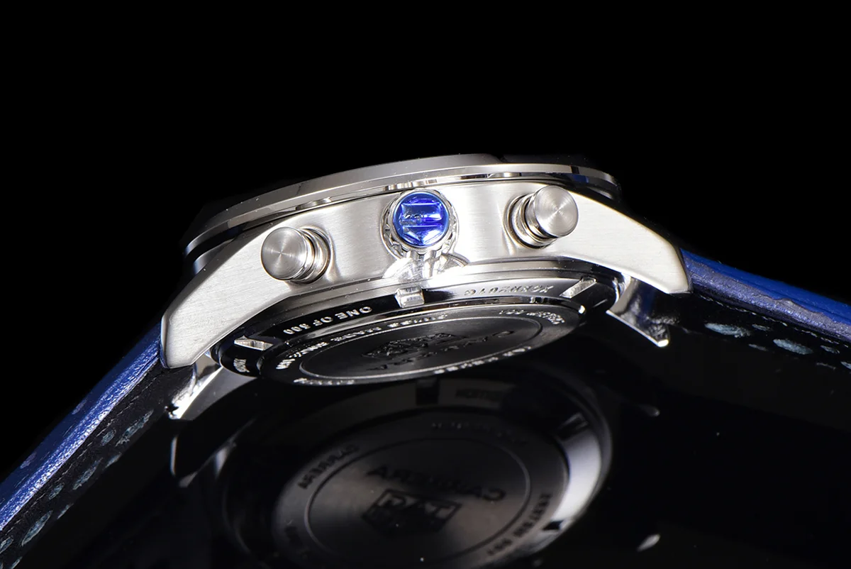 Carrera Chronograph 43 Blue Dial on Leather Strap
