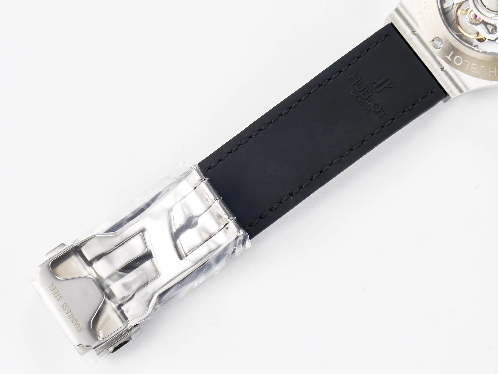 Classic Fusion 38mm SS JJF 1:1 Best Edition Black Dial on Black Gummy Leather Strap