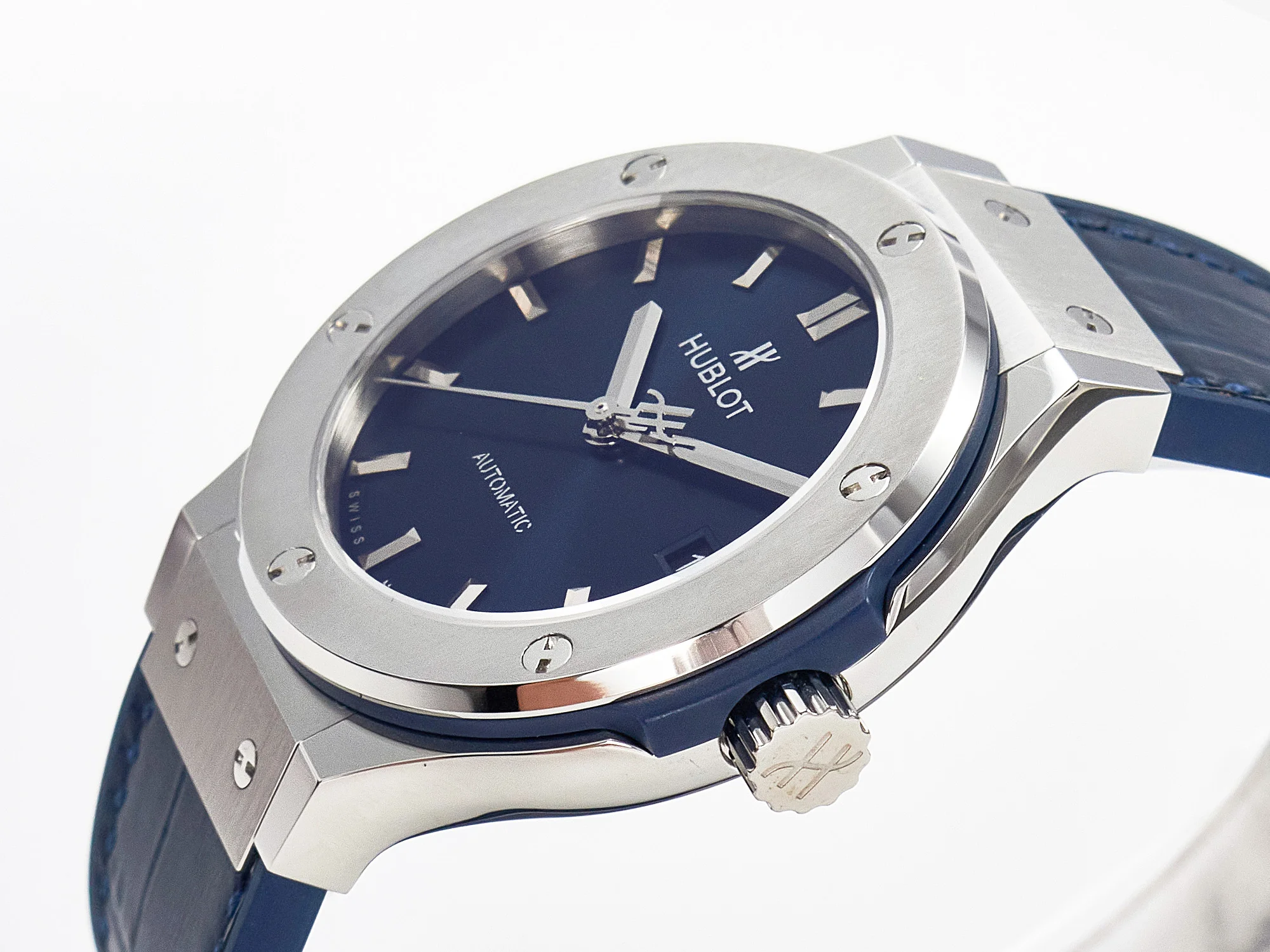 Classic Fusion 38mm SS JJF 1:1 Best Edition Blue Dial on Blue Gummy Leather Strap