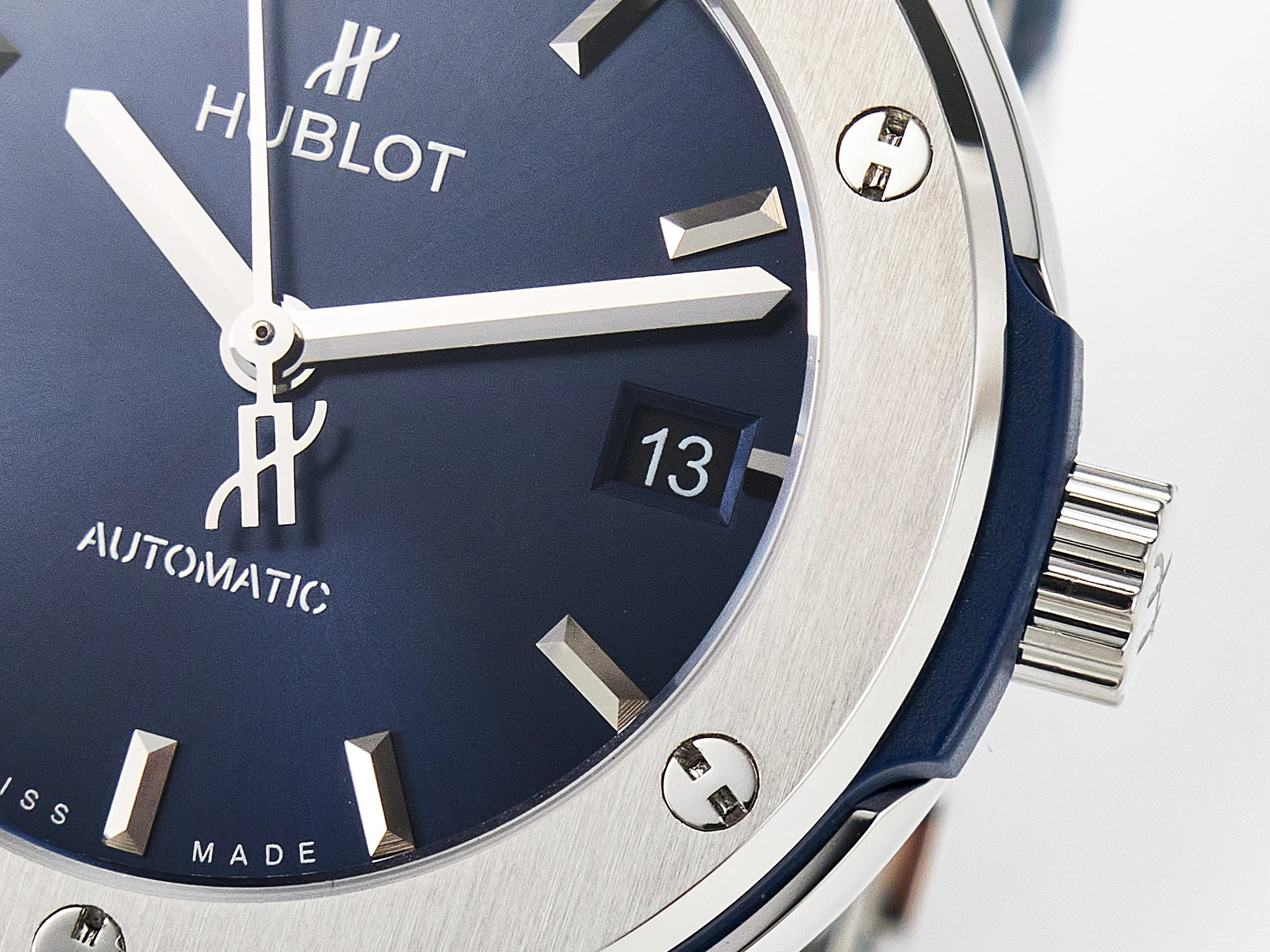 Classic Fusion 38mm SS JJF 1:1 Best Edition Blue Dial on Blue Gummy Leather Strap