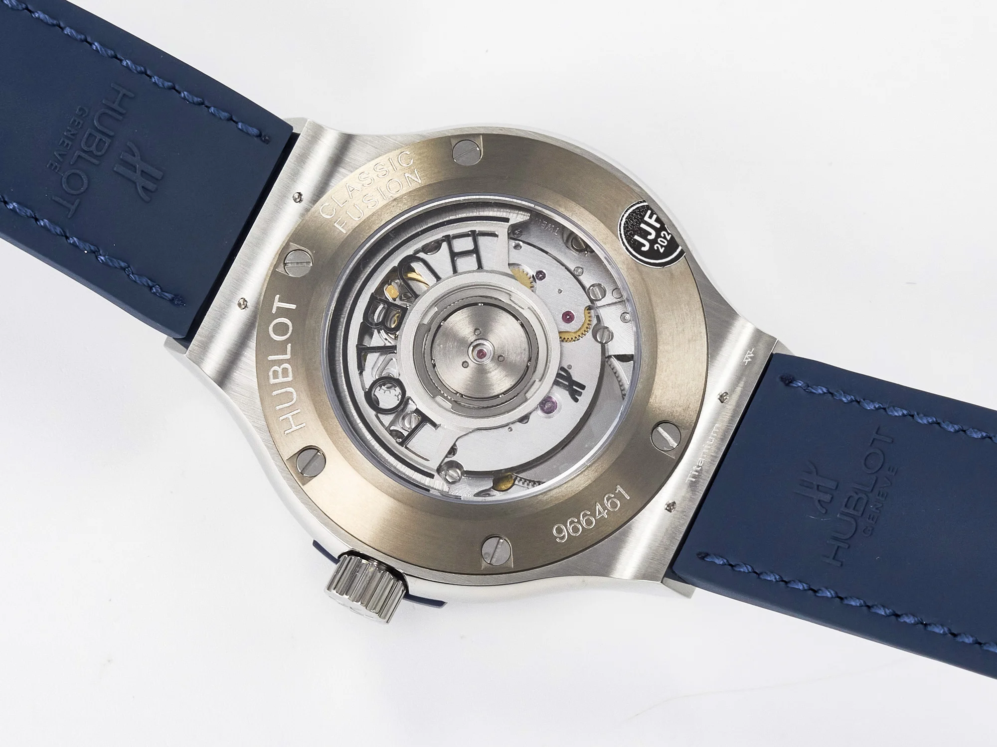 Classic Fusion 38mm SS JJF 1:1 Best Edition Blue Dial on Blue Gummy Leather Strap