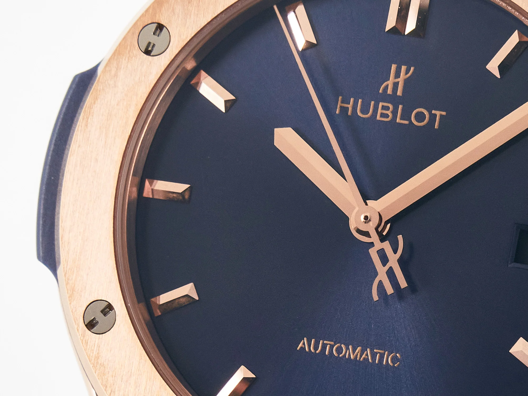 Classic Fusion 42mm RG JJF 1:1 Best Edition Blue Dial on Blue Gummy Leather Strap