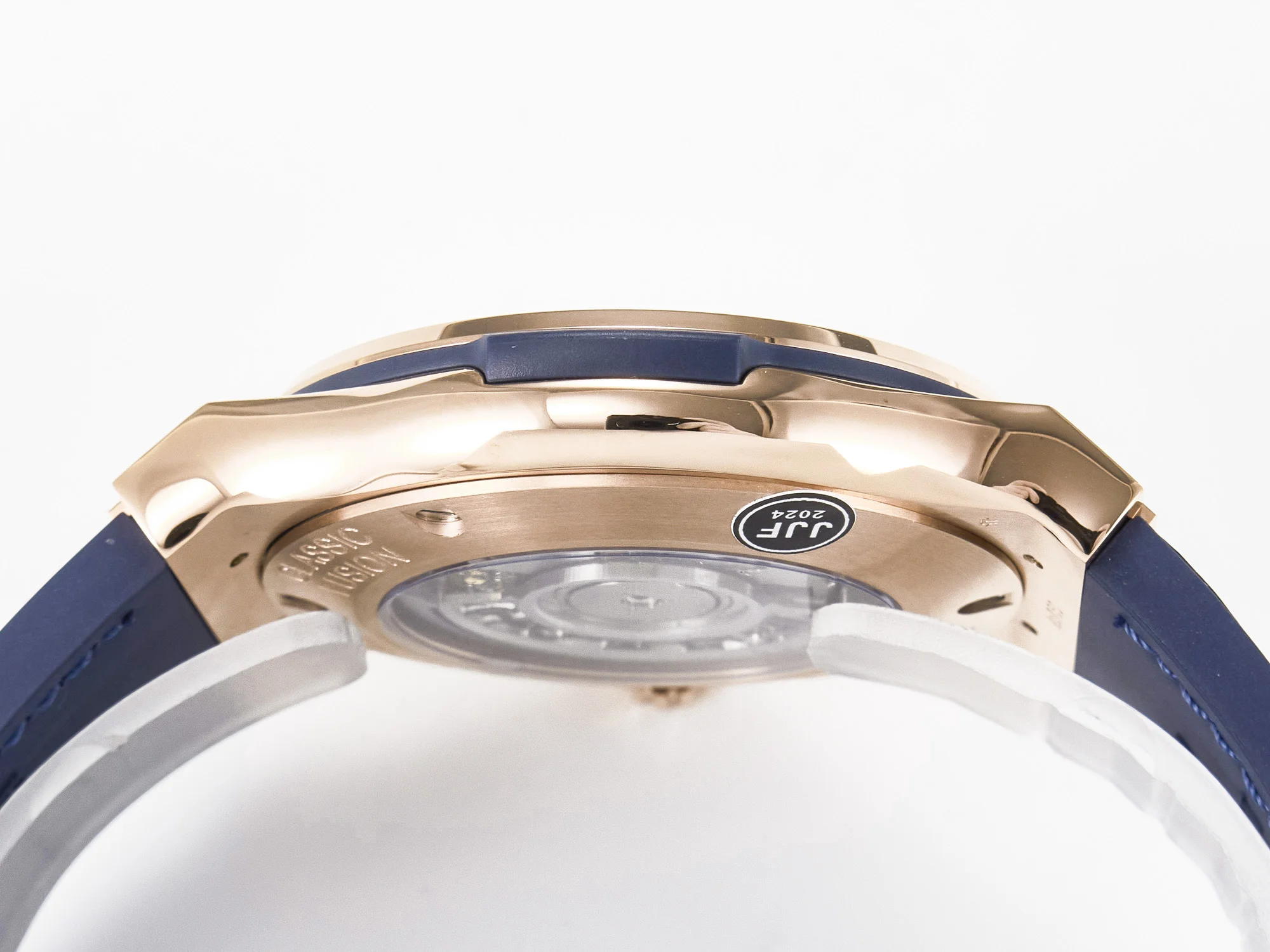 Classic Fusion 42mm RG JJF 1:1 Best Edition Blue Dial on Blue Gummy Leather Strap