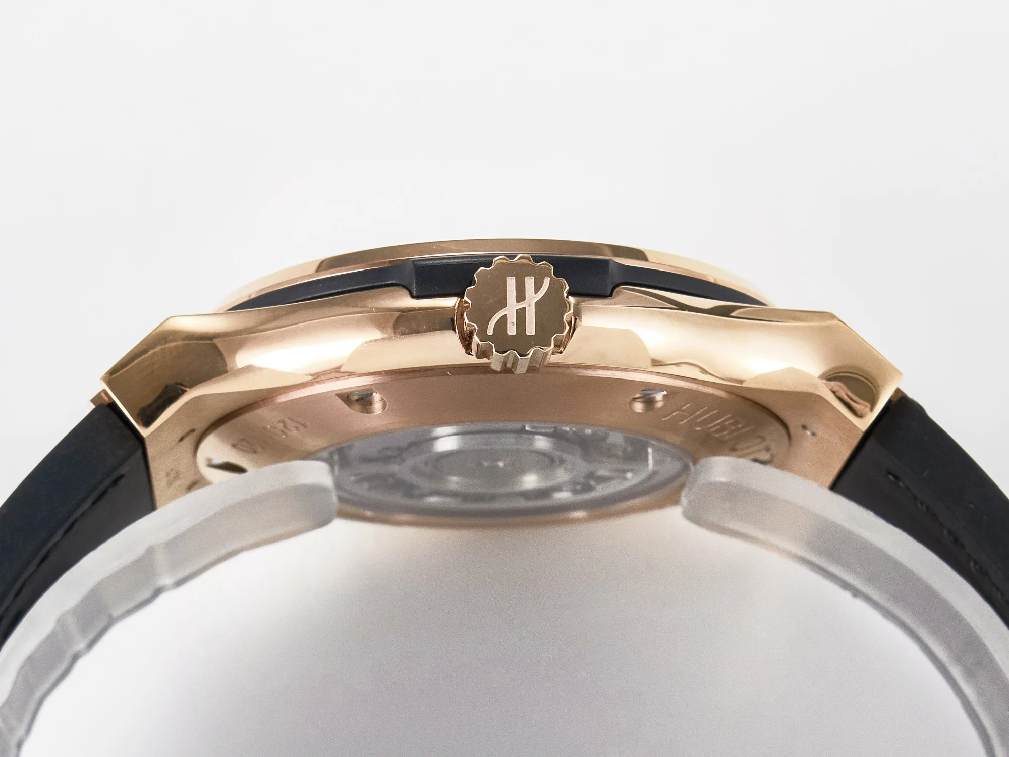 Classic Fusion 42mm RG JJF 1:1 Best Edition Gray Dial on Black Gummy Leather Strap