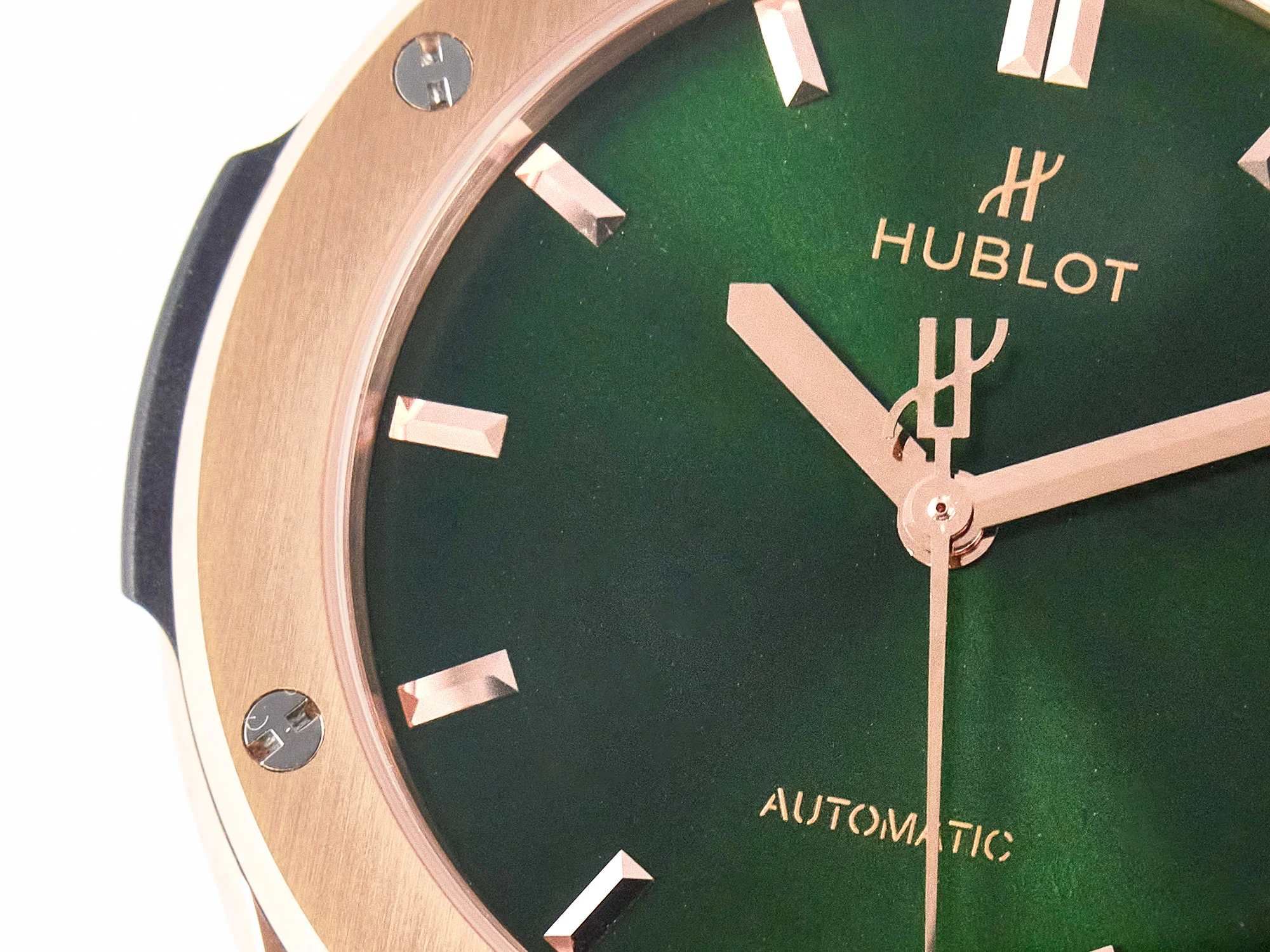 Classic Fusion 42mm RG JJF 1:1 Best Edition Green Dial on Green Gummy Leather Strap