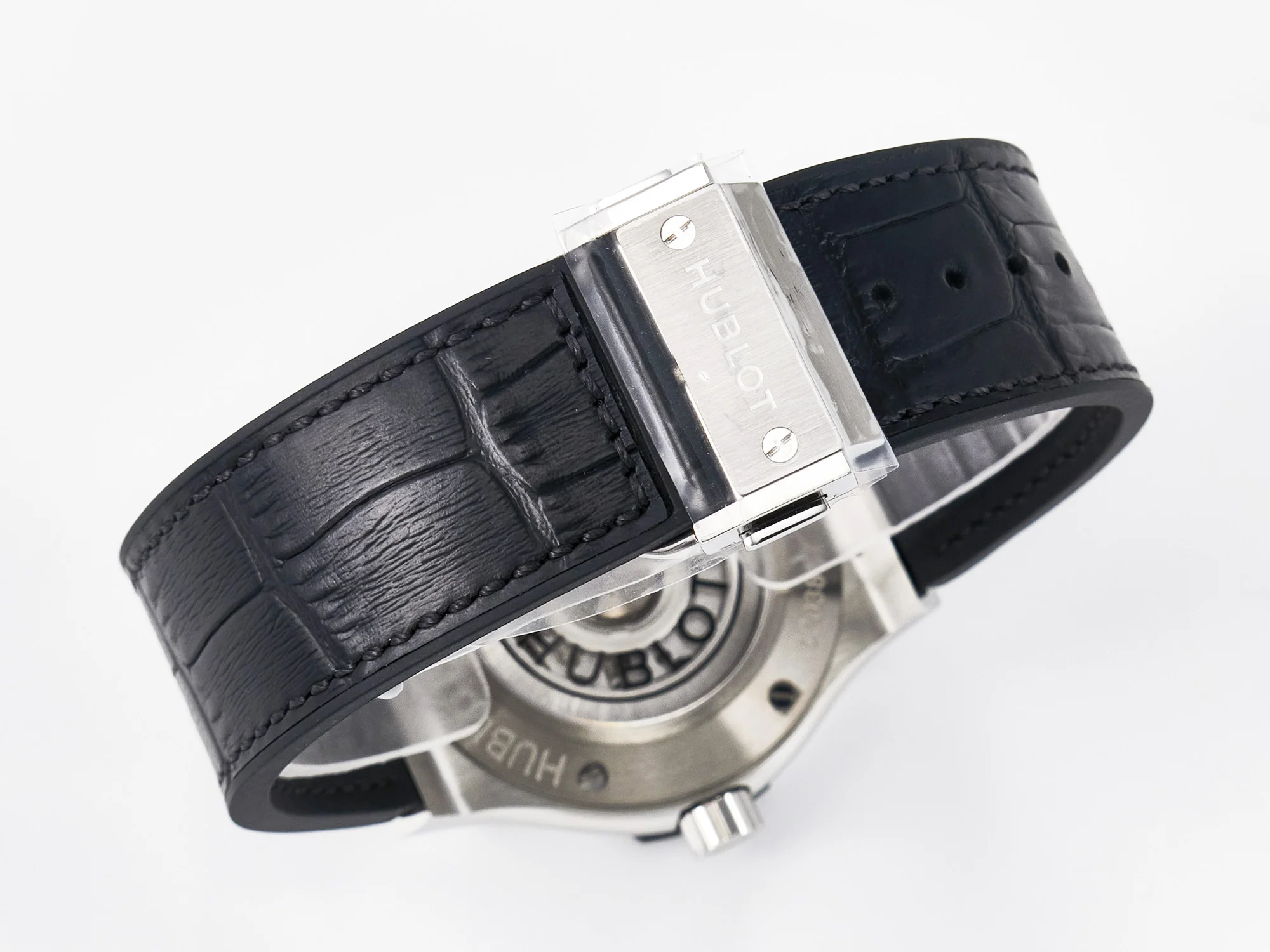 Classic Fusion 42mm SS JJF 1:1 Best Edition Black Dial on Black Gummy Leather Strap