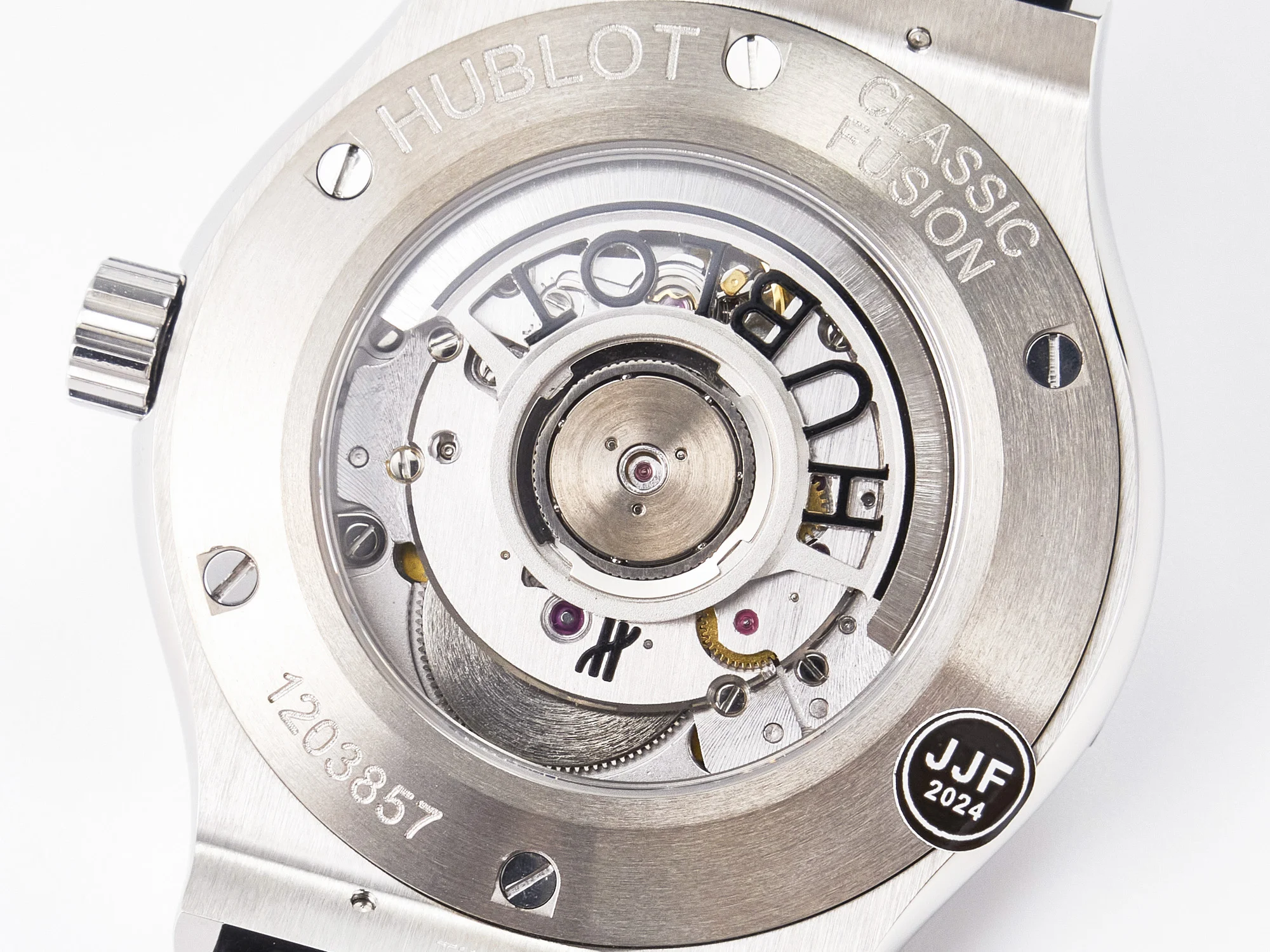 Classic Fusion 42mm SS JJF 1:1 Best Edition Black Dial on Black Gummy Leather Strap