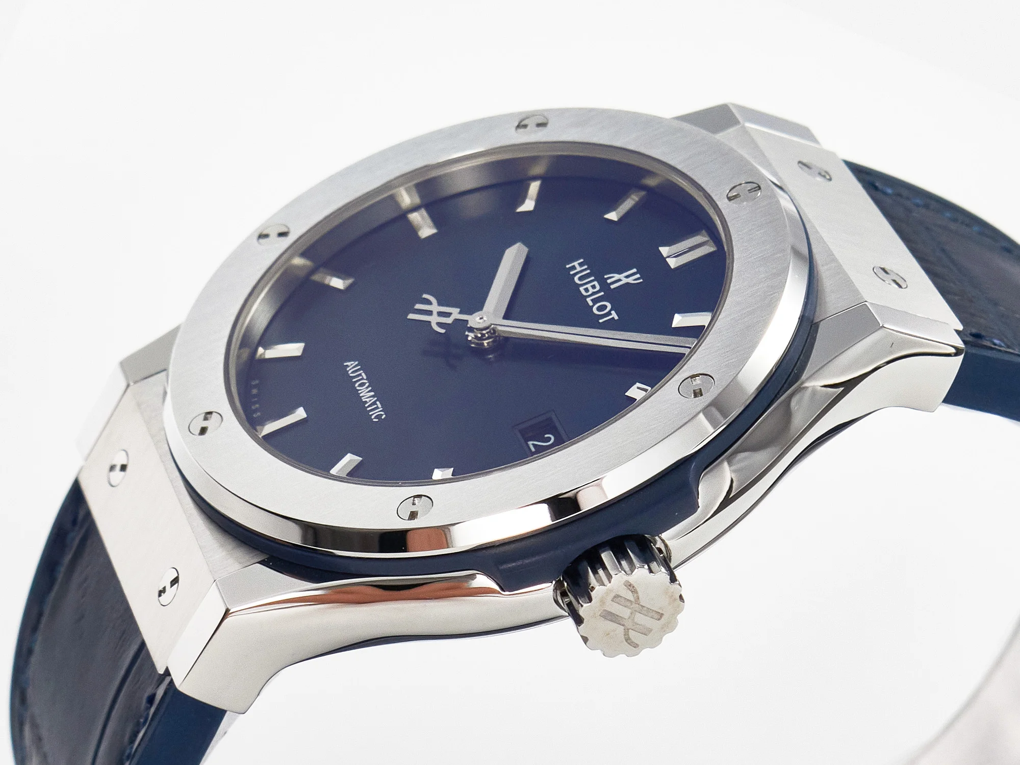 Classic Fusion 42mm SS JJF 1:1 Best Edition Blue Dial on Blue Gummy Leather Strap